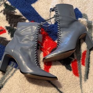 Zara Light Blue Lace-Up Boots